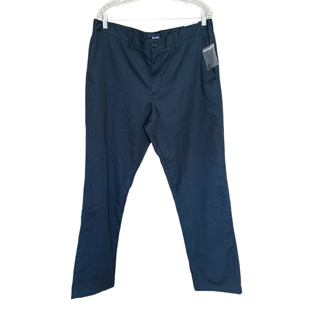 NWT Basic Editions Mens Classic Fit Chino / Dress Pants Navy Blue 36"x32”